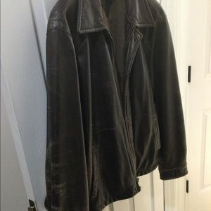 Tommy Hilfiger brown leather jacket size M